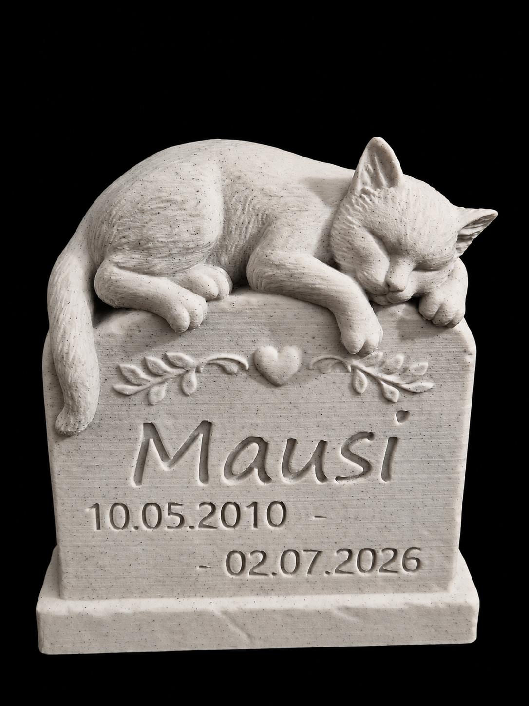 Katze auf Grabstein – 3D-Druck Produktbild von Scherer 3D