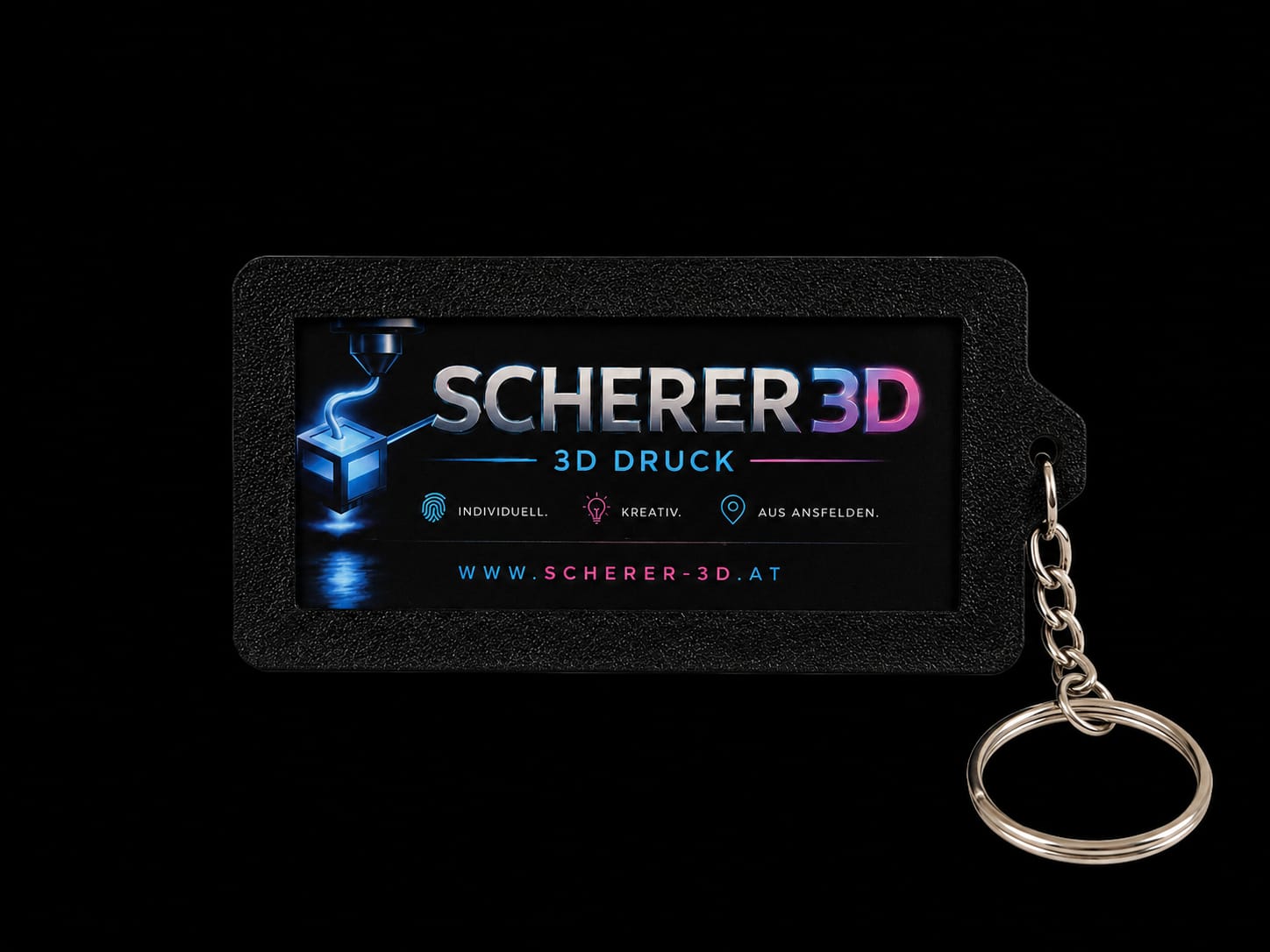 Schlüsselanhänger mit Fotoeinschub – 3D-Druck Produktbild von Scherer 3D