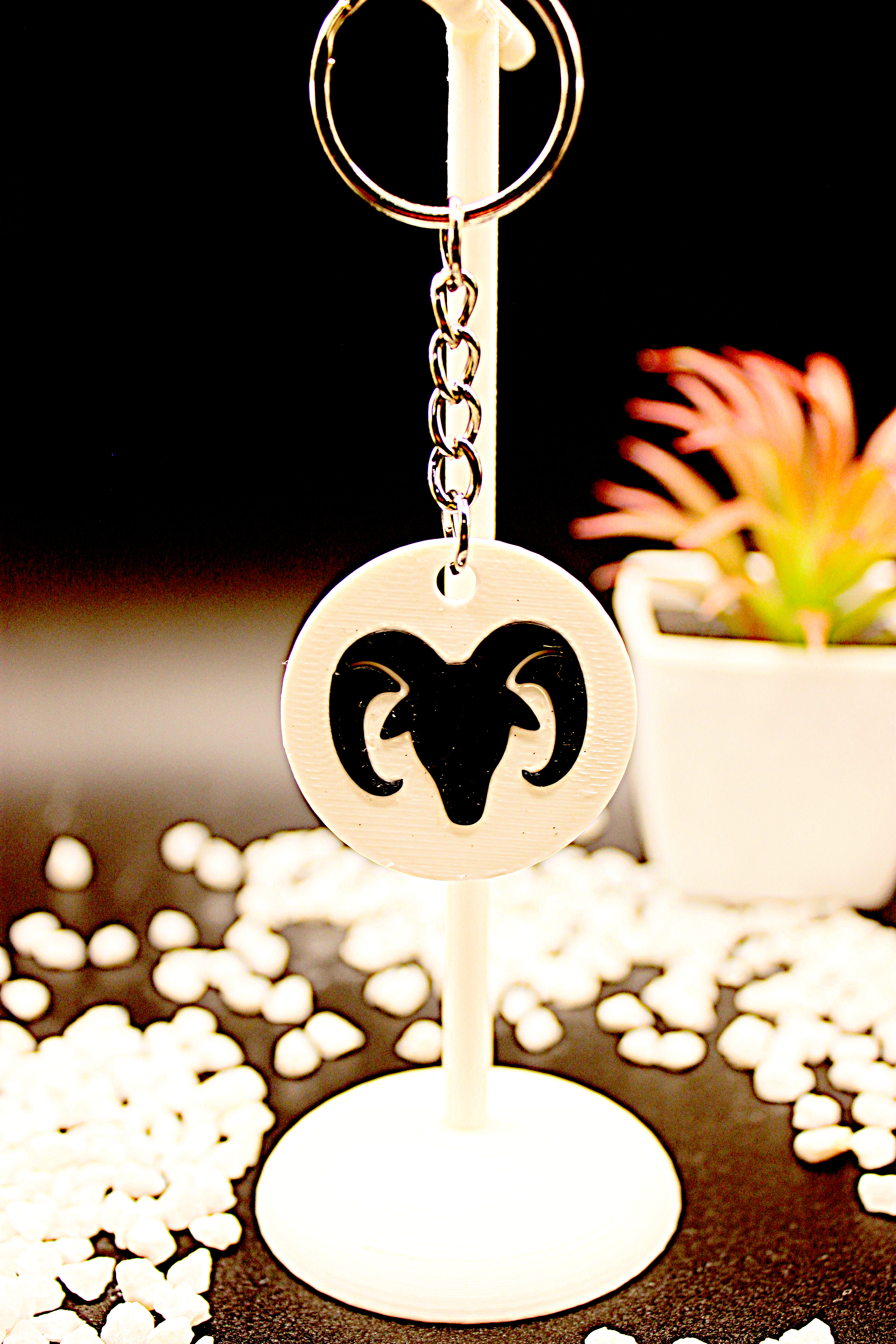 Schlüsselanhänger Widder – 3D-gedrucktes Produkt von Scherer 3D