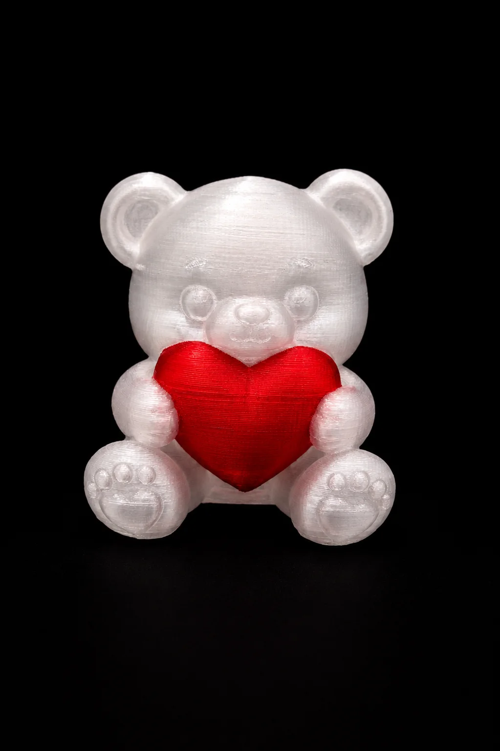 Bär mit Herz ohne LED (transparent) – 3D-gedrucktes Produkt von Scherer 3D