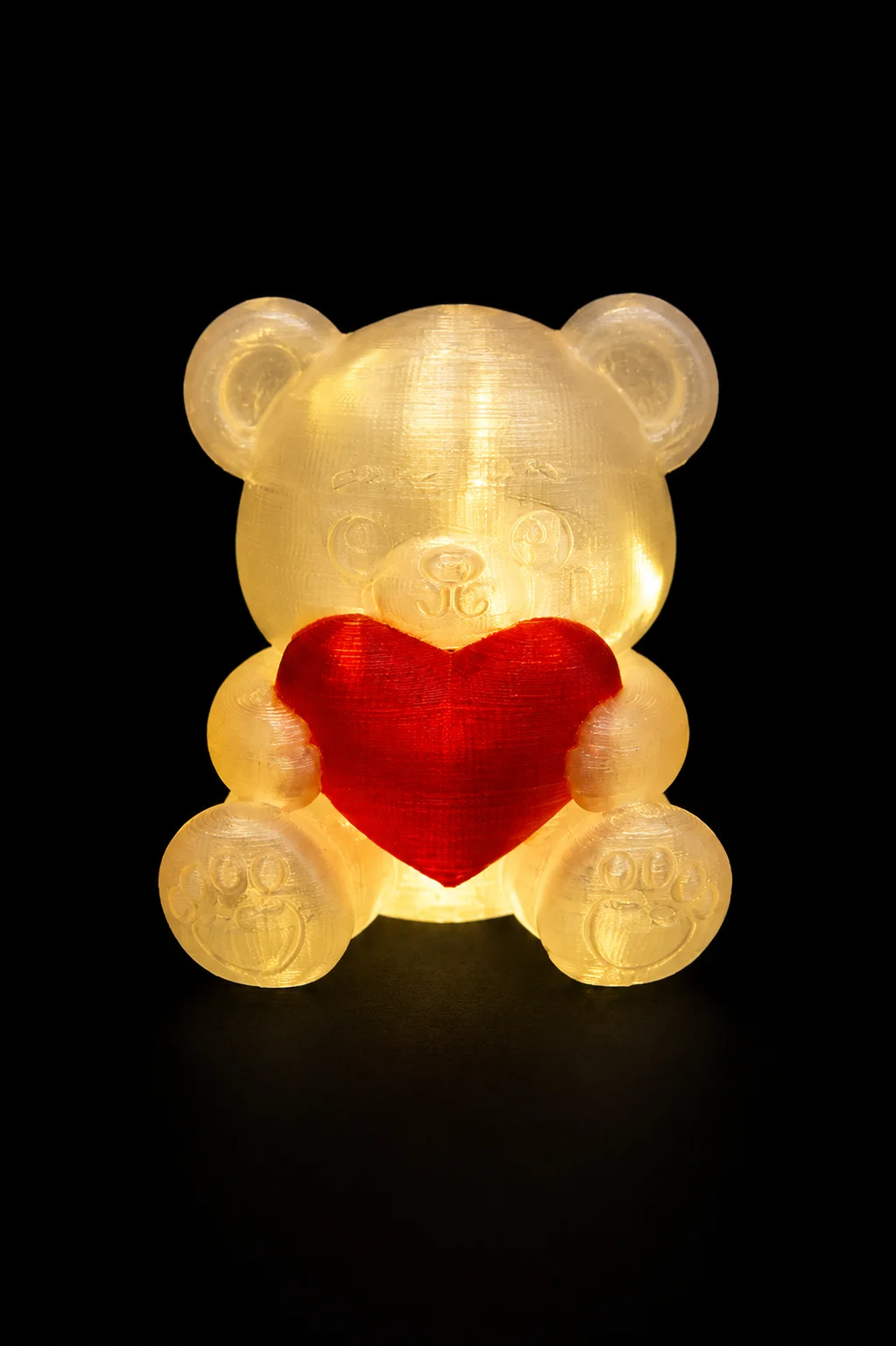 Bär mit Herz und LED – 3D-gedrucktes Produkt von Scherer 3D